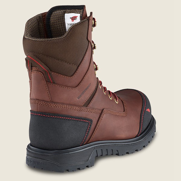 Mens Red Wing Brnr Xp - 8-inch Insulated Waterproof Toe - Safety Boots Brown/Black - OXF974685